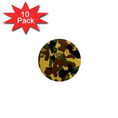 Camo Pattern  1  Mini Button Magnet (10 Pack) by Colorfulart23