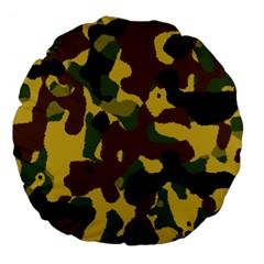 Camo Pattern  18  Premium Flano Round Cushion  by Colorfulart23