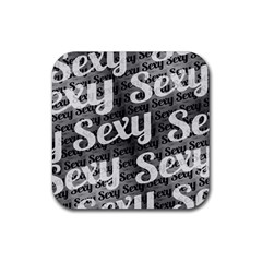 Sexy Text Typographic Pattern Drink Coaster (square) by dflcprints