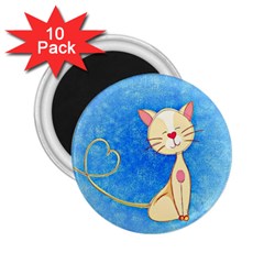 Cute Cat 2 25  Button Magnet (10 Pack) by Colorfulart23