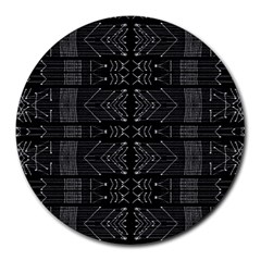 Black And White Tribal  8  Mouse Pad (round) by dflcprints