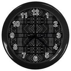 Black And White Tribal  Wall Clock (black) by dflcprints