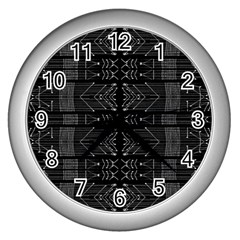 Black And White Tribal  Wall Clock (silver) by dflcprints