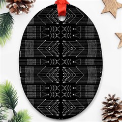 Black And White Tribal  Oval Ornament (two Sides) by dflcprints