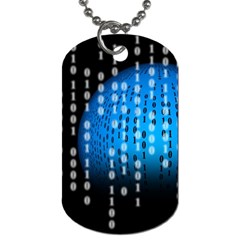 Binary Rain Dog Tag (one Sided) by StuffOrSomething