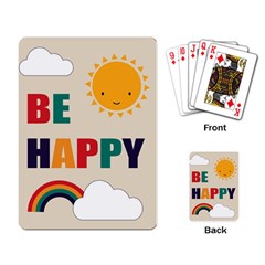 Be Happy Playing Cards Single Design by Kathrinlegg