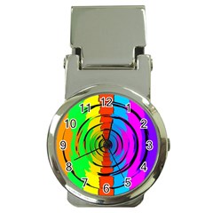 Rainbow Test Pattern Money Clip With Watch by StuffOrSomething