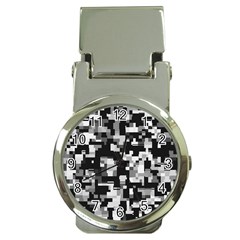 Background Noise In Black & White Money Clip With Watch by StuffOrSomething