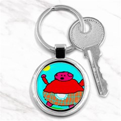 Sweet Pig Knoremans, Art By Kids Key Chain (round) by yoursparklingshop