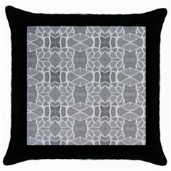 Grey White Tiles Geometry Stone Mosaic Pattern Black Throw Pillow Case by yoursparklingshop