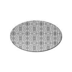 Grey White Tiles Geometry Stone Mosaic Pattern Sticker (oval) by yoursparklingshop