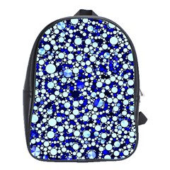 Bright Blue Cheetah Bling Abstract  School Bag (xl) by OCDesignss