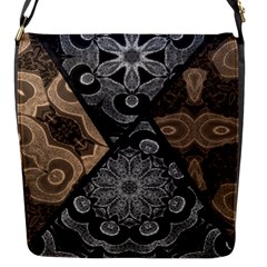 Crazy Beautiful Black Brown Abstract  Flap Closure Messenger Bag (small) by OCDesignss