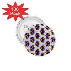 Orange Blue Honeycomb Pattern 1 75  Button (100 Pack)  by LalyLauraFLM