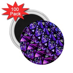  Blue Purple Glass 2 25  Button Magnet (100 Pack) by KirstenStar