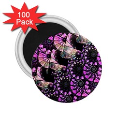 Hippy Fractal Spiral Stacks 2 25  Button Magnet (100 Pack) by KirstenStar