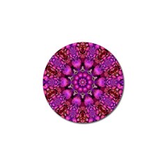 Pink Fractal Kaleidoscope  Golf Ball Marker by KirstenStar