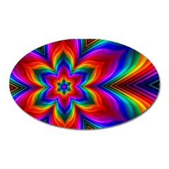 Rainbow Flower Magnet (oval) by KirstenStar