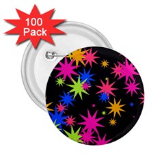 Colorful Stars Pattern 2 25  Button (100 Pack) by LalyLauraFLM