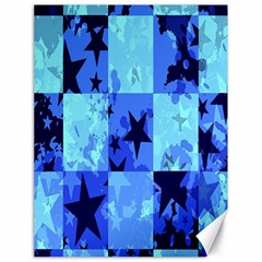 Blue Star Checkers Canvas 18  X 24  (unframed) by ArtistRoseanneJones