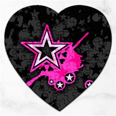 Pink Star Graphic Jigsaw Puzzle (heart) by ArtistRoseanneJones