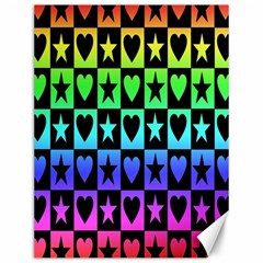 Rainbow Stars And Hearts Canvas 12  X 16  (unframed) by ArtistRoseanneJones