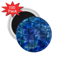 Blue Squares Tiles 2 25  Button Magnet (100 Pack) by KirstenStar