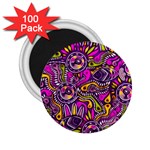 Purple Tribal Abstract Fish 2.25  Button Magnet (100 pack) Front