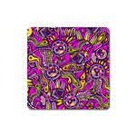 Purple Tribal Abstract Fish Magnet (Square) Front