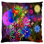 hummingbird floral  Large Flano Cushion Case (Two Sides) Front