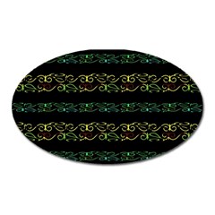 Modern Lace Stripe Pattern Magnet (oval) by dflcprints