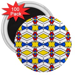 Colorful Rhombus Chains 3  Magnet (100 Pack) by LalyLauraFLM