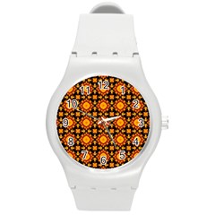 Cute Pretty Elegant Pattern Round Plastic Sport Watch (m) by GardenOfOphir