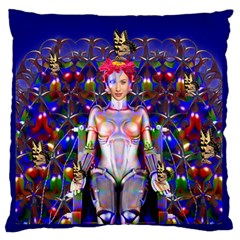 Robot Butterfly Standard Flano Cushion Cases (one Side)  by icarusismartdesigns