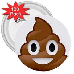 Poop 3  Buttons (100 Pack)  by redcow