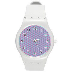 Cute Pretty Elegant Pattern Round Plastic Sport Watch (m) by GardenOfOphir