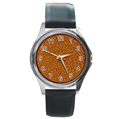 Sparkling Glitter Terra Round Metal Watches by ImpressiveMoments