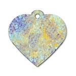 Abstract Earth Tones With Blue  Dog Tag Heart (Two Sides) Back