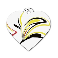 Abstract Flower Design Dog Tag Heart (two Sides) by digitaldivadesigns