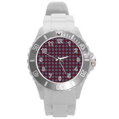 Cute Pretty Elegant Pattern Round Plastic Sport Watch (l) by GardenOfOphir