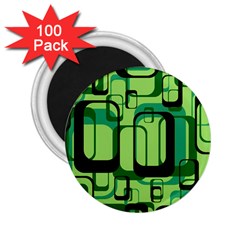 Retro Pattern 1971 Green 2 25  Magnets (100 Pack)  by ImpressiveMoments