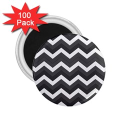 Chevron Dark Gray 2 25  Magnets (100 Pack)  by ImpressiveMoments