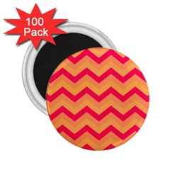 Chevron Peach 2 25  Magnets (100 Pack)  by ImpressiveMoments