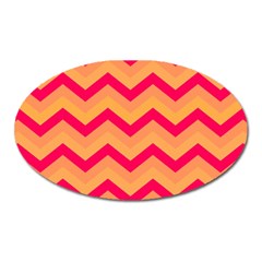 Chevron Peach Oval Magnet by ImpressiveMoments