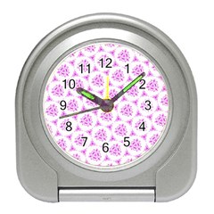 Sweet Doodle Pattern Pink Travel Alarm Clocks by ImpressiveMoments