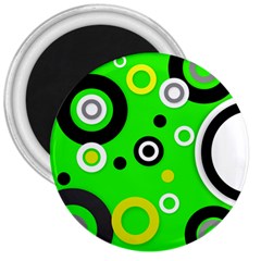 Florescent Green Yellow Abstract  3  Magnets by OCDesignss