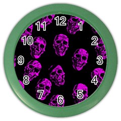 Purple Skulls  Color Wall Clocks