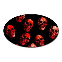 Skulls Red Oval Magnet by ImpressiveMoments