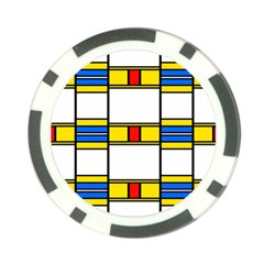 Colorful Squares And Rectangles Pattern Poker Chip Card Guard by LalyLauraFLM