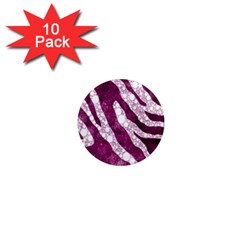 Purple Zebra Print Bling Pattern  1  Mini Magnet (10 Pack)  by OCDesignss